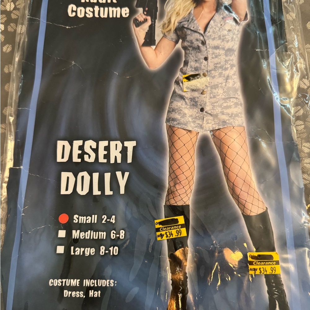 Spirit Desert Dolly Womens Costume / Army Military - Tan and Black
